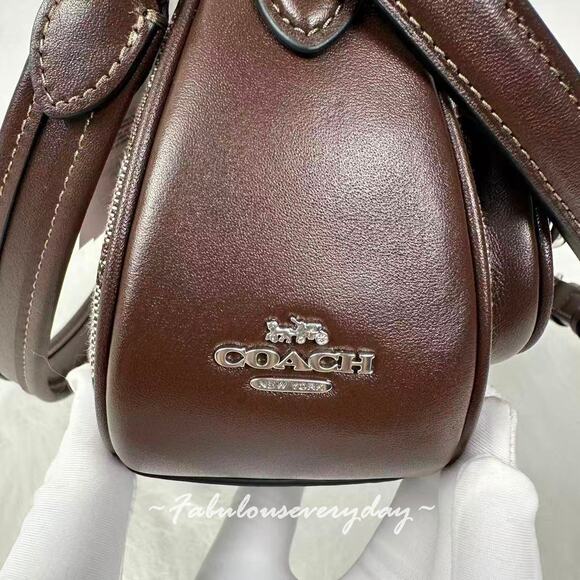 COACH Ashton Bag In Signature Jacquard Shoulder/Crossbody CBJ00 Silver/Oak/Maple - Picture 9 of 12